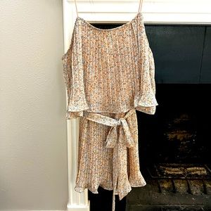 Pink floral flowy Romper